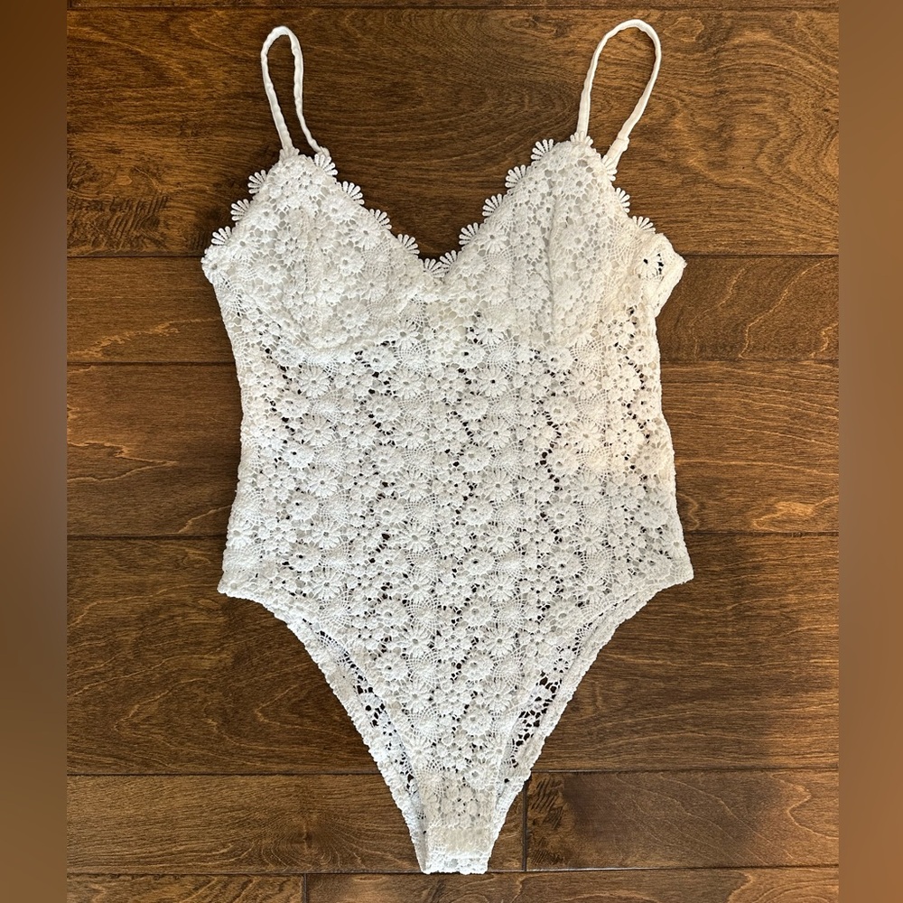 H&M White Lace Bodysuit